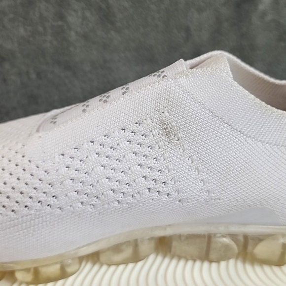 White Knit Fabric Sport Sneakers. - Picture 4 of 8